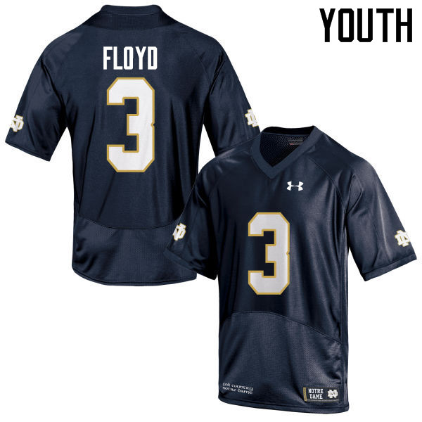 Youth #3 Michael Floyd Notre Dame Fighting Irish College Football Jerseys-Navy Blue - Click Image to Close